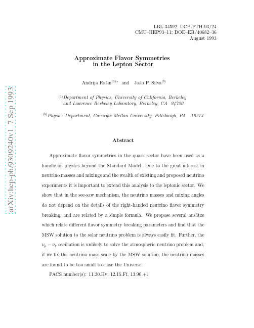 Approximate Flavor Symmetries in the Lepton Sector