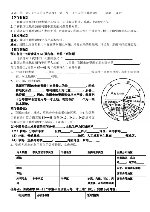 中国的土地资源学案