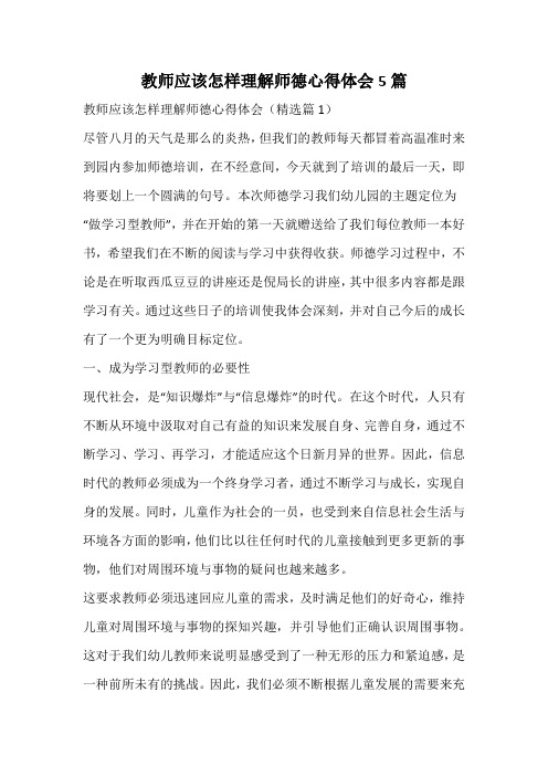 教师应该怎样理解师德心得体会