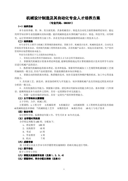 机械设计制造及其自动化专业人才培养方案.doc