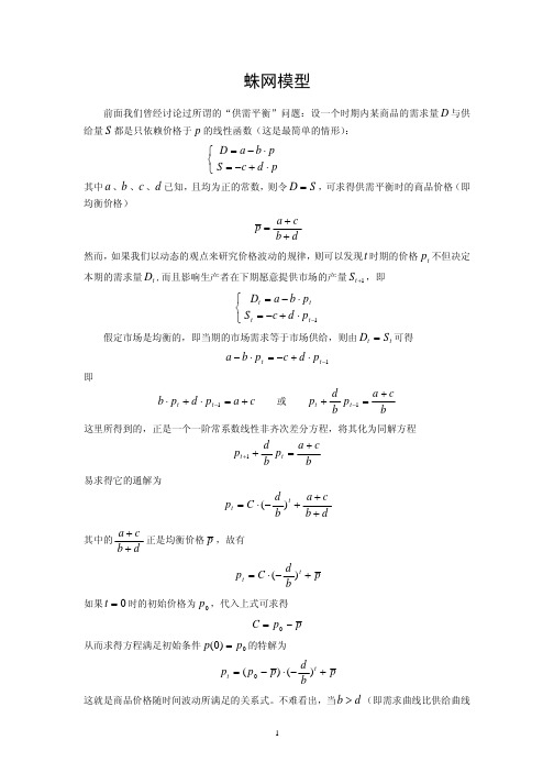 蛛网模型