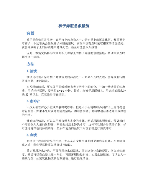 裤子弄脏急救措施