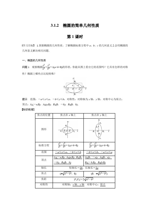 第三章 椭圆的简单几何性质讲义