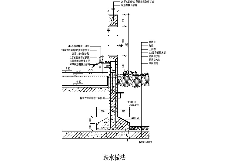 20-跌水池做法CAD素材库 CAD图纸