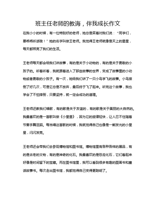 班主任老师的教诲,伴我成长作文