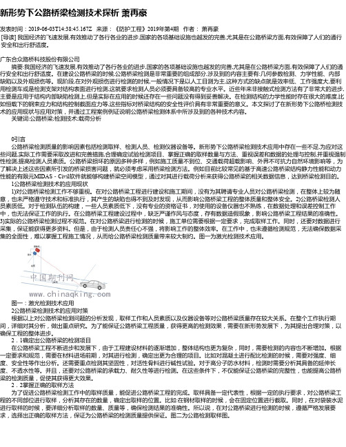 新形势下公路桥梁检测技术探析 萧再豪