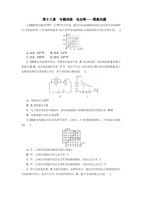 2020年秋季人教版九年级物理第十八章电功率专题训练图象问题