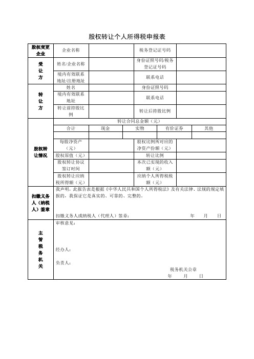 股权转让个人所得税申报表.doc