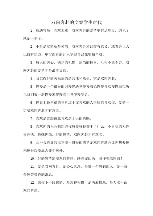 双向奔赴的文案学生时代