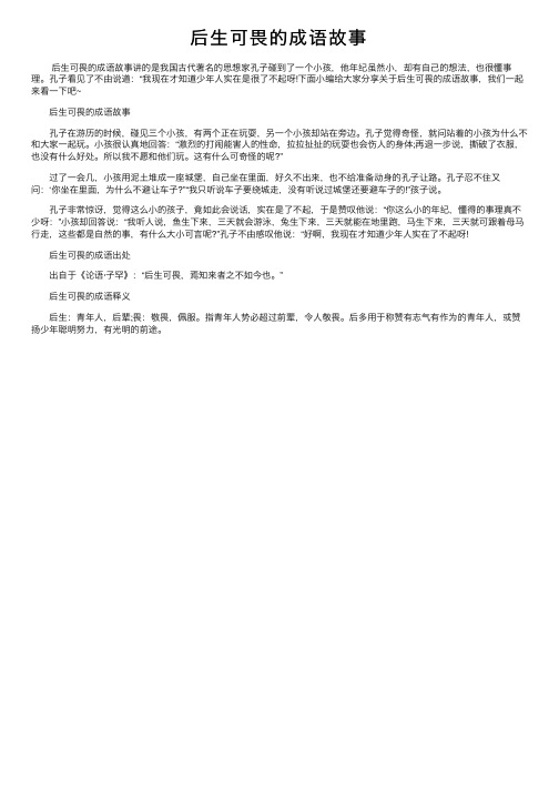 后生可畏的成语故事