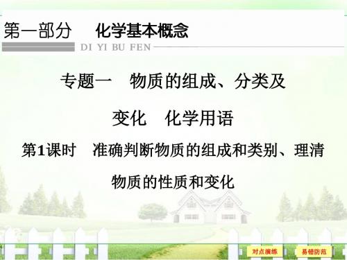 2017版《创新设计》浙江化学选考高分突破专题复习第一部分专题一物质的组成、分类及变化化学用语第1课时