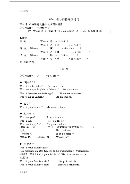 What引导的特殊疑问句资料讲解.docx