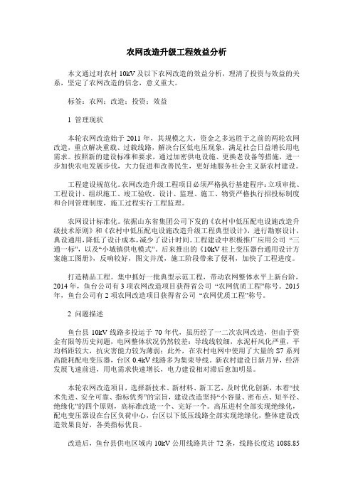 农网改造升级工程效益分析