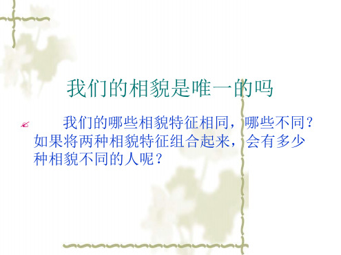 教科版六年级科学上册相貌各异的我们课件1