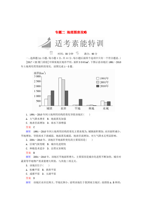 全国通用18年高考地理二轮复习第二篇方法与技能专题二地理图表攻略素能特训180322270