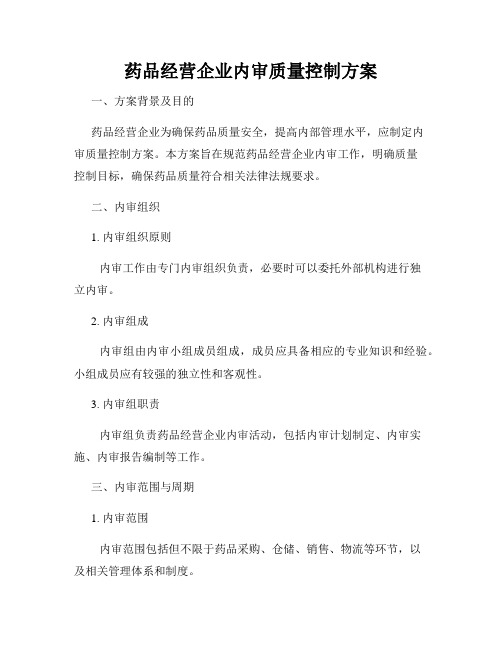 药品经营企业内审质量控制方案