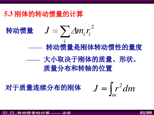 大学物理转动惯量ppt