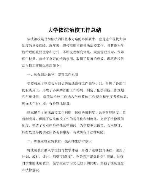 大学依法治校工作总结