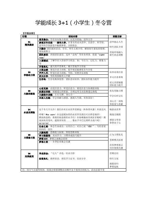 学能成长3+1(小学生)冬令营