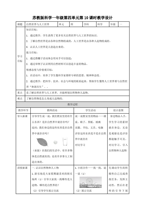 第10课《自然世界与人工世界》（教案）