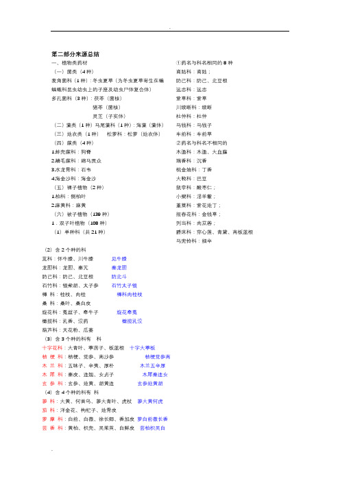 中药鉴定学总结大全