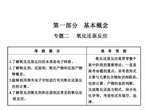 1249-江苏省2011届高三化学二轮复习专题课件：专题2 氧化还原反应_