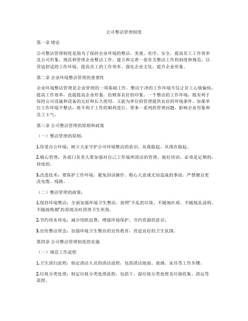 公司整洁管理制度