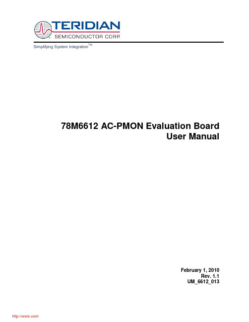 78M6612-EVM-1;中文规格书,Datasheet资料