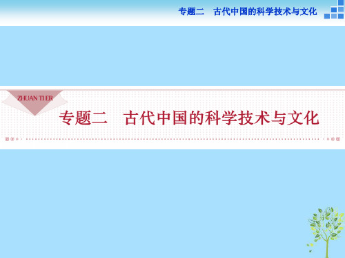 高中历史专题二古代中国的科学技术与文化一中国古代的科学技术成就课件人民版必修