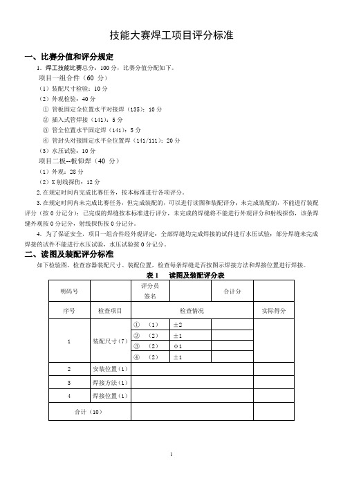 中职焊工大赛评分标准1