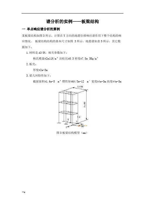 ANSYS谱分析的实例板梁结构