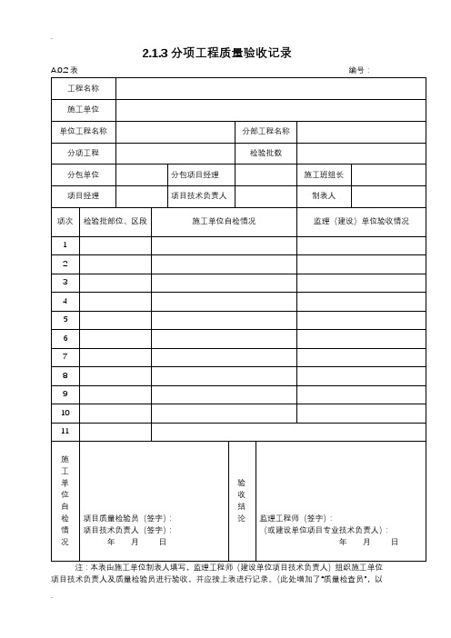 市政道路工程资料表格全套