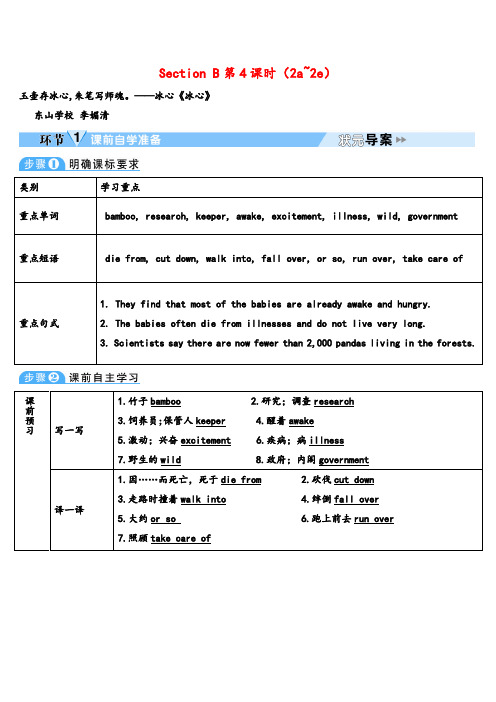 人教版英语八年级下册Unit7_Section B  (2a~2e)教案与反思