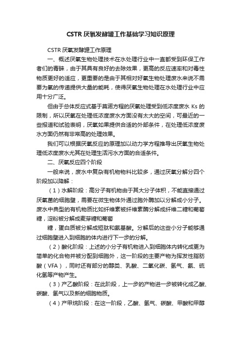 CSTR厌氧发酵罐工作基础学习知识原理