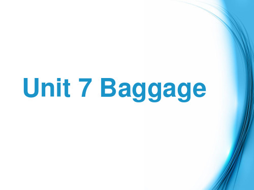 Unit 7 Baggage