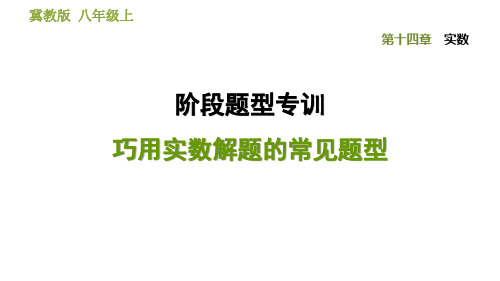 阶段题型专训 巧用实数解题的常见题型-2020秋冀教版(河北)八年级数学上册习题课件(共17张PPT)