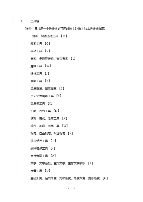 pscs6快捷键