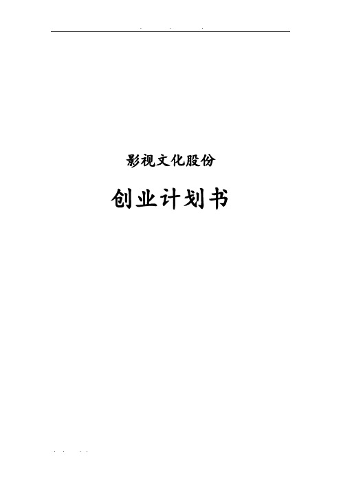 影视文化传媒股份有限公司创业项目计划书