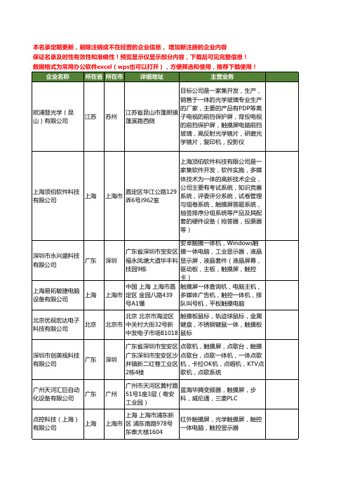 新版全国触摸屏一体工商企业公司商家名录名单联系方式大全77家