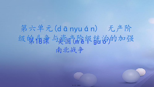 九年级历史上册第六单元无产阶级的斗争与资产阶级统治的加强第18课美国南北战争习题课件新人教版