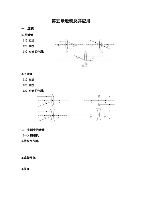 人教版八上物理第五章透镜基础知识