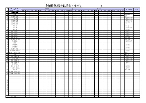 车辆历史日常维修保养记录卡pdf版