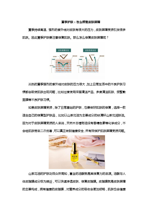 夏季护肤：怎么修复皮肤屏障