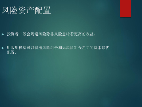 大学风险厌恶与风险资产的资本配置