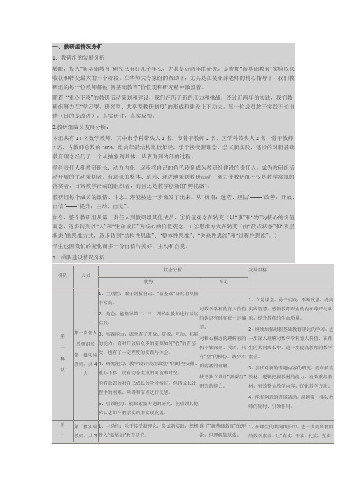 数学教研组三年发展规划