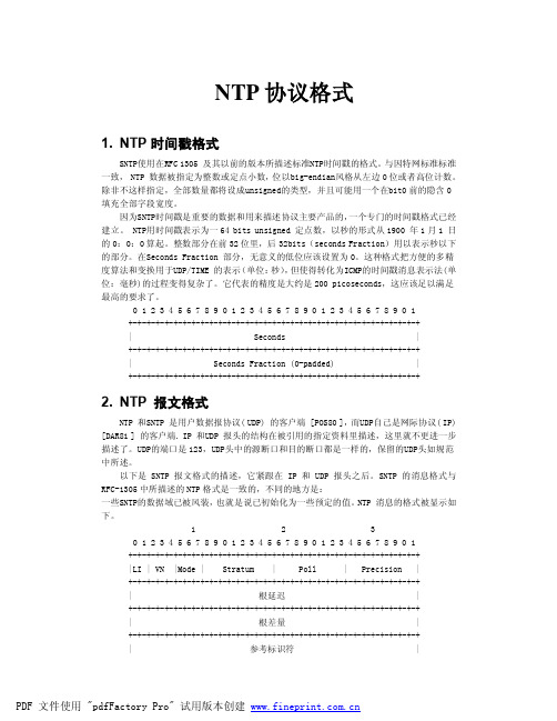 SNTP协议格式(中文)