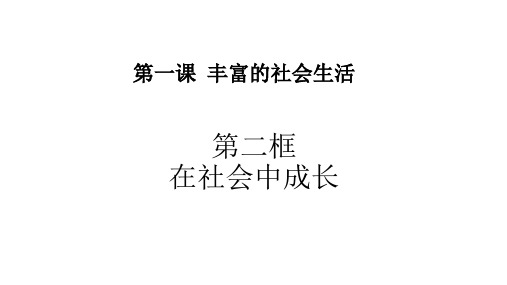 人教版道德与法治八年级上册1.2在社会中成长 课件(共39张PPT)