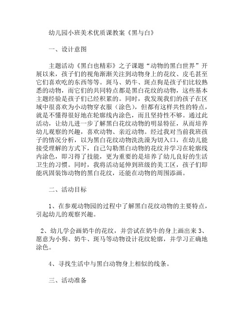 小班美术优质课黑与白教案