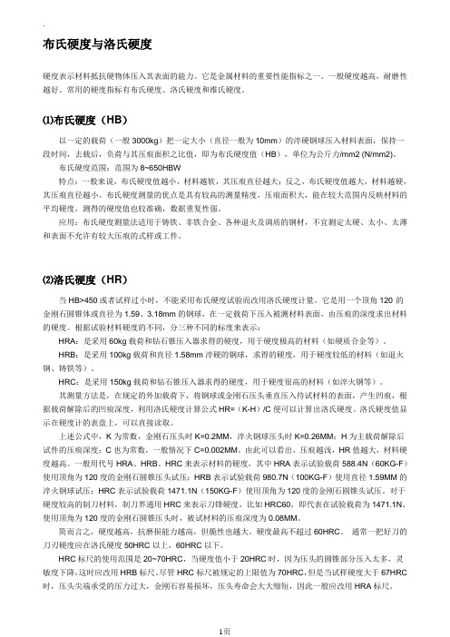 布氏硬度与洛氏硬度