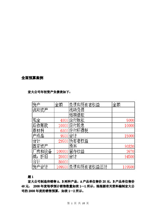 全面预算案例